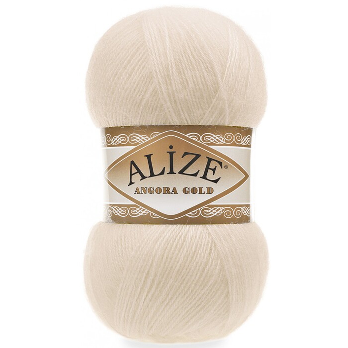 Пряжа Alize "Angora gold"  67 Молочно-Бежевый 20% шерсть, 80% акрил 100 гр	550 м