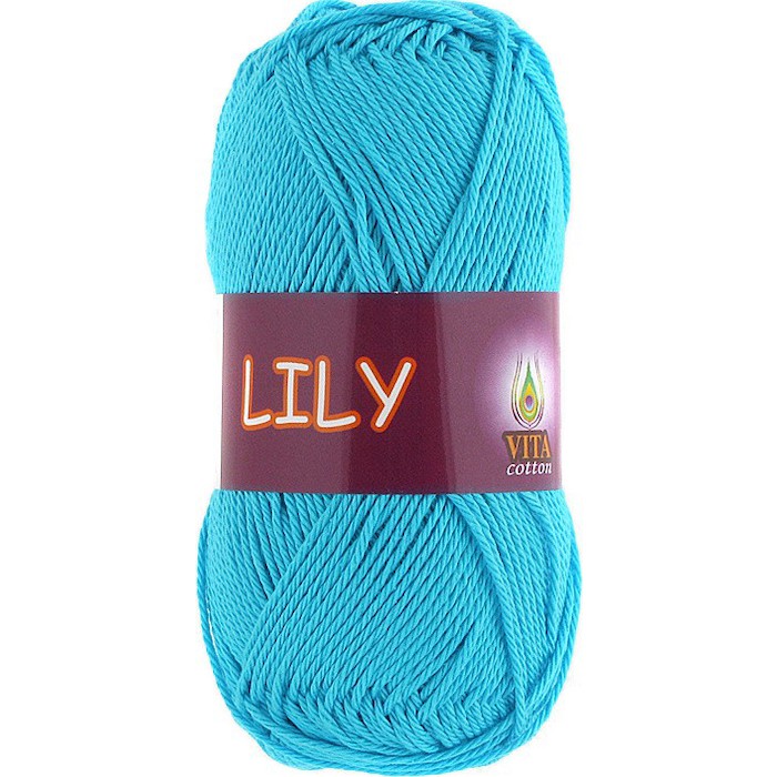 Пряжа Vita-cotton "Lily" 1618 Голубая бирюза 100% мерсеризованный хлопок 125 м 50 г